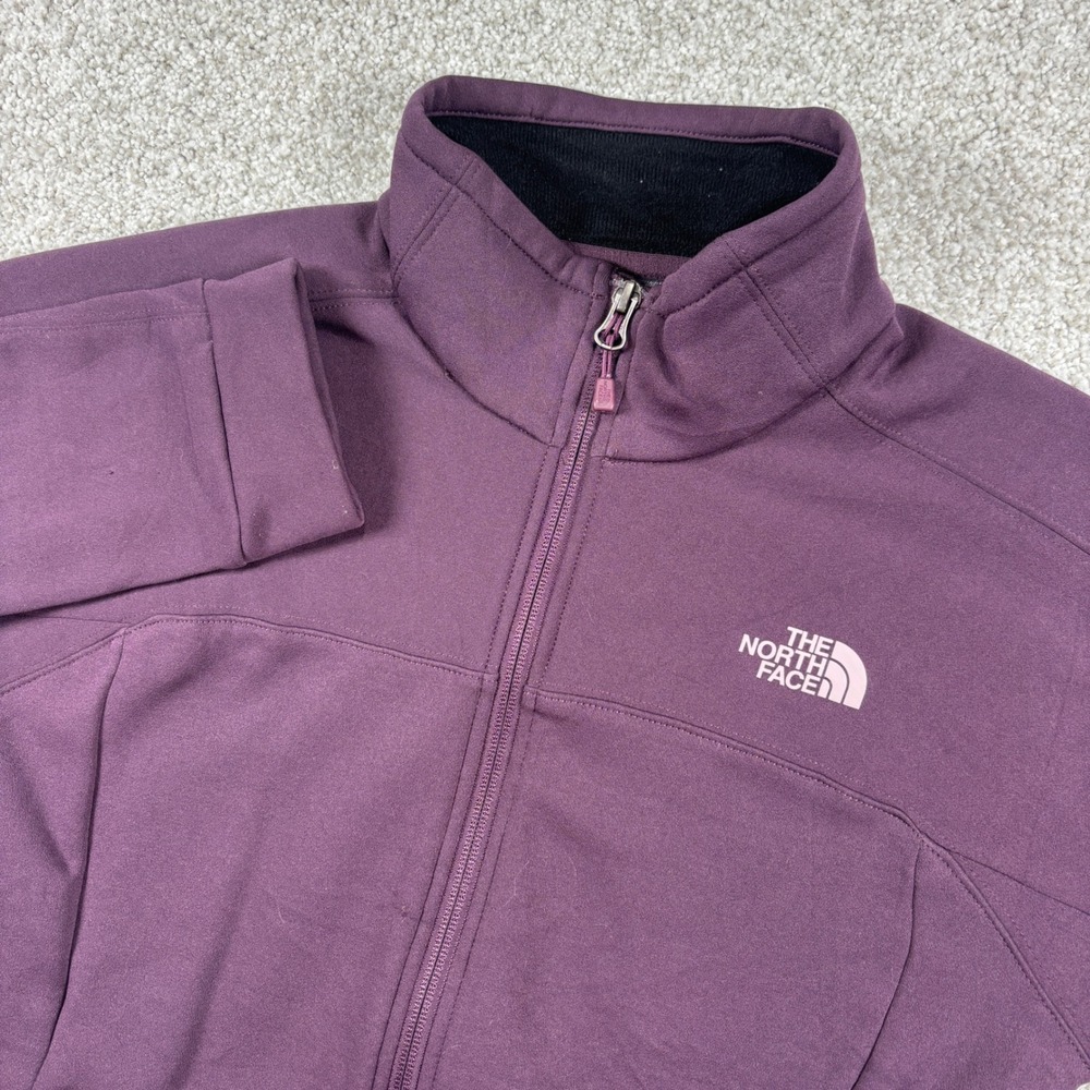 The North Face Softshell Jacket Womens Medium Purple Full Zip Fleece Lined